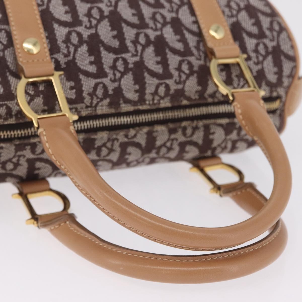 Christian Dior Vintage Trotter Boston Diorissimo Canvas Brown Canvas Handbag (Pre-Owned)