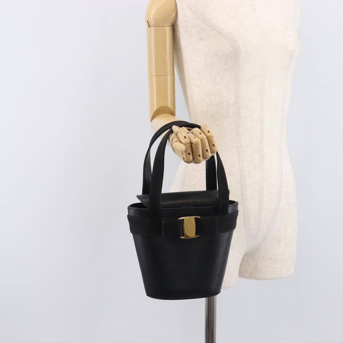 Salvatore Ferragamo Vara Bow Leather Black Leather Crossbody Bag Bag (Pre-Owned)