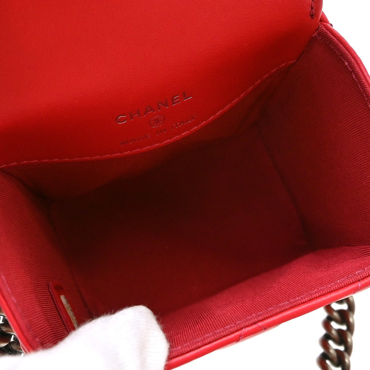 Chanel So Black Trendy Cc Clutch With Chain Quilted Lambskin Red Leather Shoulder Bag Bag (Pre-Owned)
