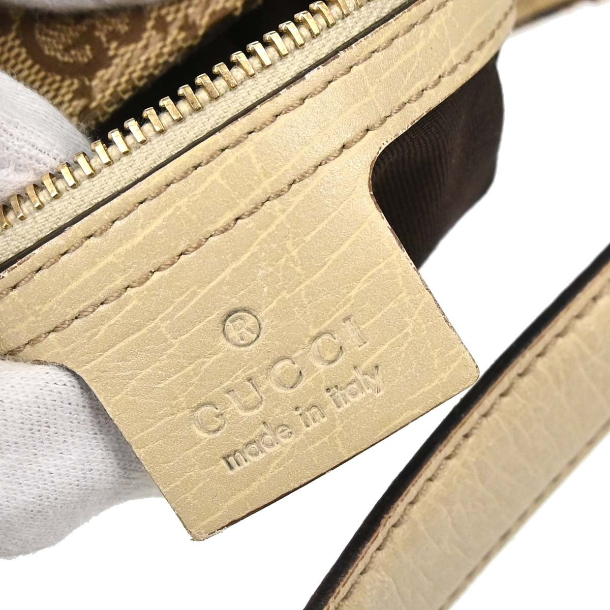Gucci Horsebit Canvas Beige Canvas Clutche & Pouche Bag (Pre-Owned)