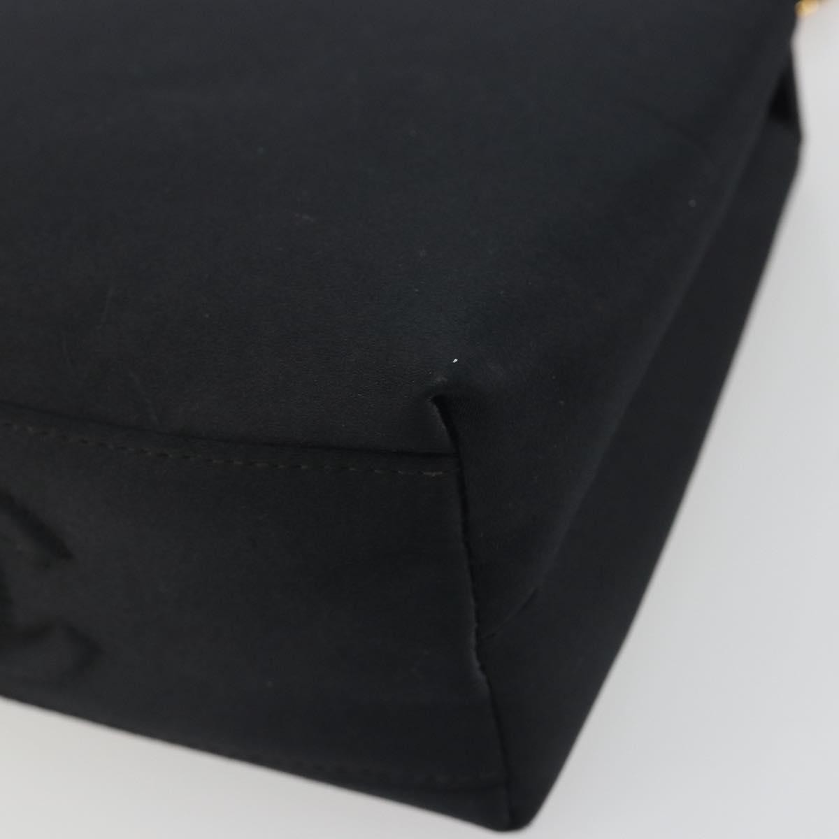 Chanel Vintage Camellia Flap Satin Black Satin Handbag (Pre-Owned)