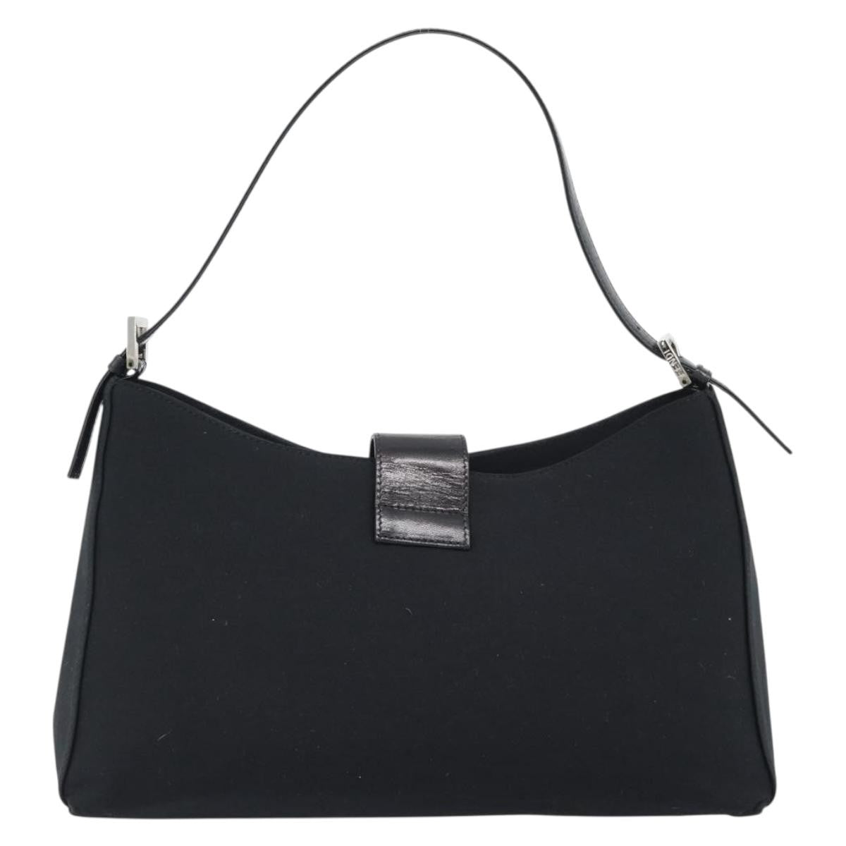 Fendi Mamma Baguette Canvas Black Cotton Shoulder Bag Bag (Pre-Owned)
