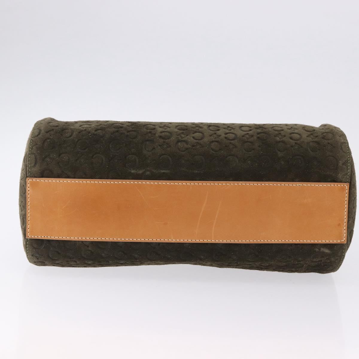 Celine C Macadam Suede And Leather Green Suede Handbag (Pre-Owned)