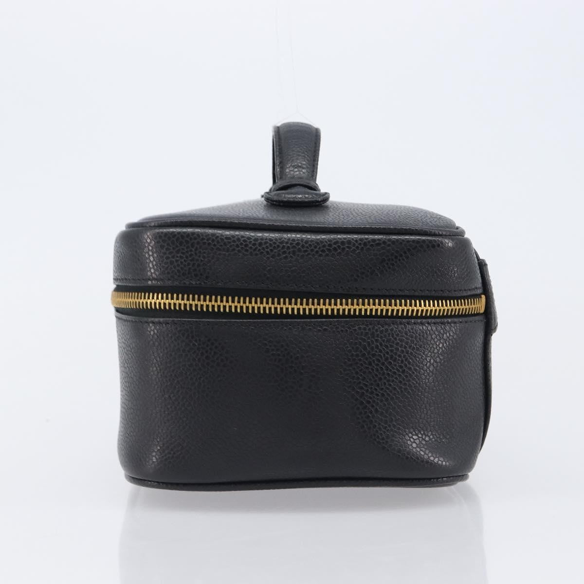 Chanel Vintage Timeless Cosmetic Case Caviar Black Leather Clutche & Pouche Bag (Pre-Owned)
