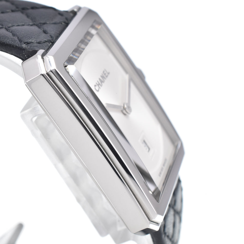 Chanel Boy·Friend Quartz Stainless Steel And Quilted Leather Watch (Pre-Owned)
