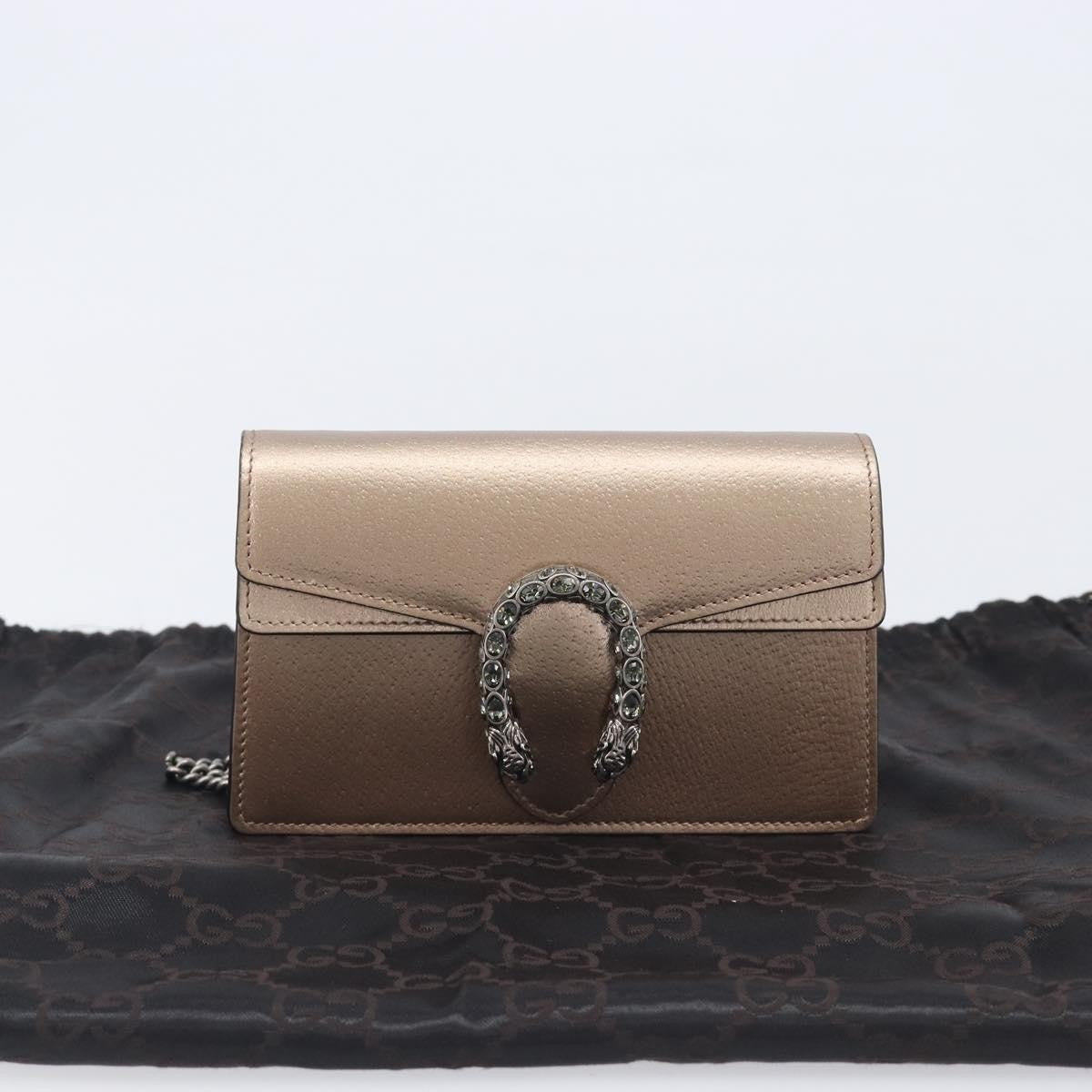 Gucci Dionysus Leather Gold Leather Handbag (Pre-Owned)