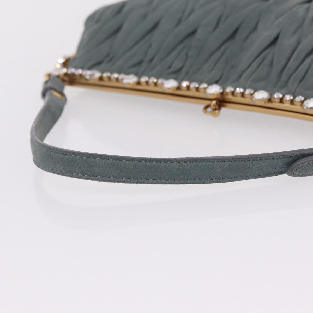 Miu Miu Matelassé Frame Clutch Matelassé Leather Gray Suede Clutche & Pouche Bag (Pre-Owned)