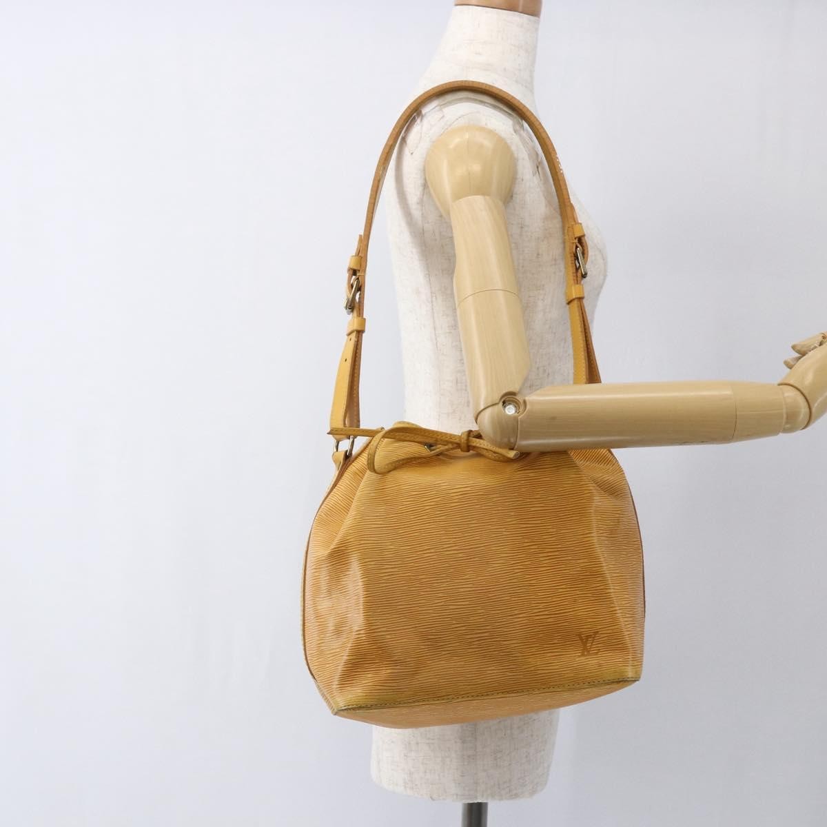 Louis Vuitton Petit Noe Monogram Canvas Yellow Leather Shoulder Bag Bag (Pre-Owned)