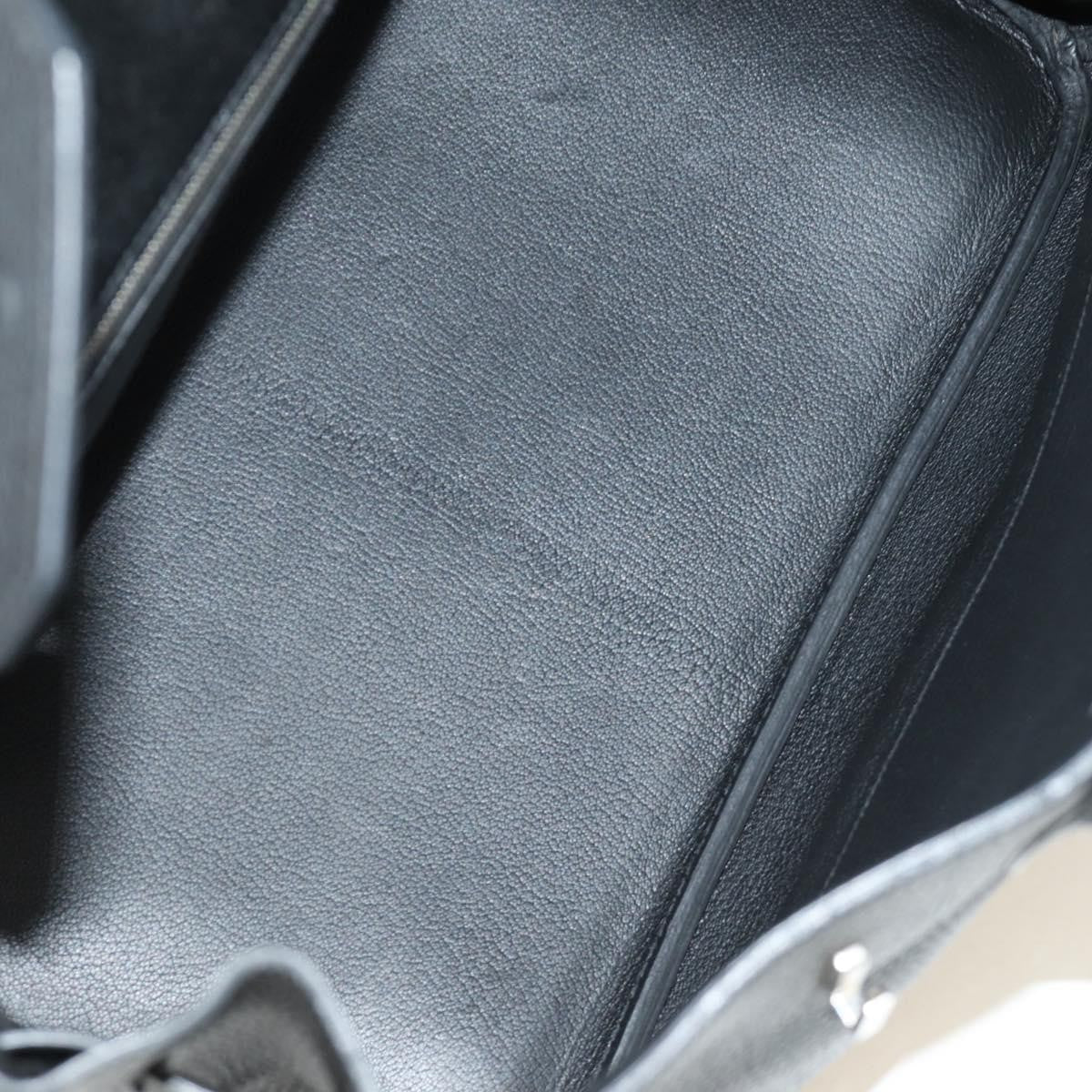 Hermes Birkin Black Clemence With Palladium Hardware Black Leather Handbag (Pre-Owned)