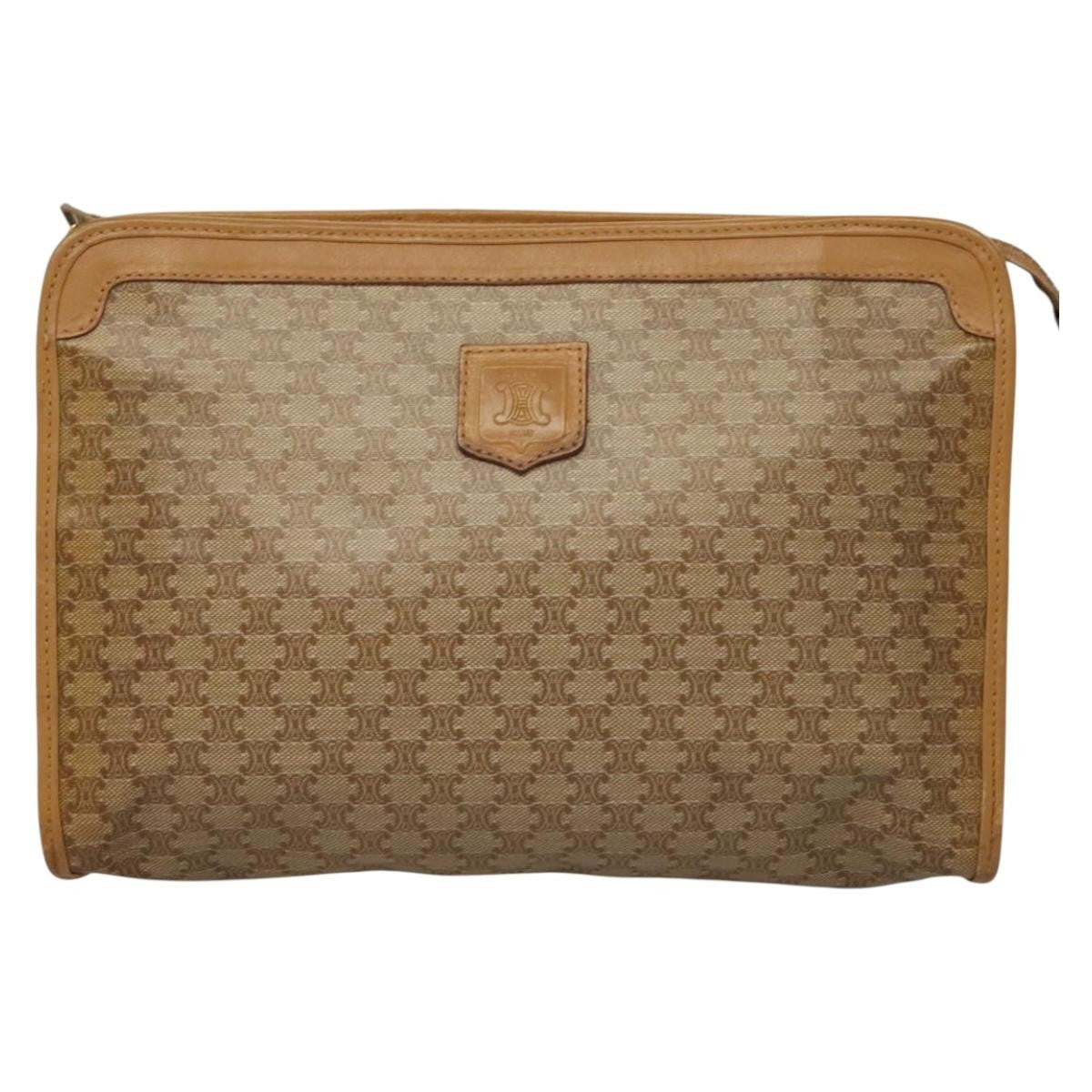 Celine Macadam Pochette Clutch Beige Pvc Clutche & Pouche Bag (Pre-Owned)