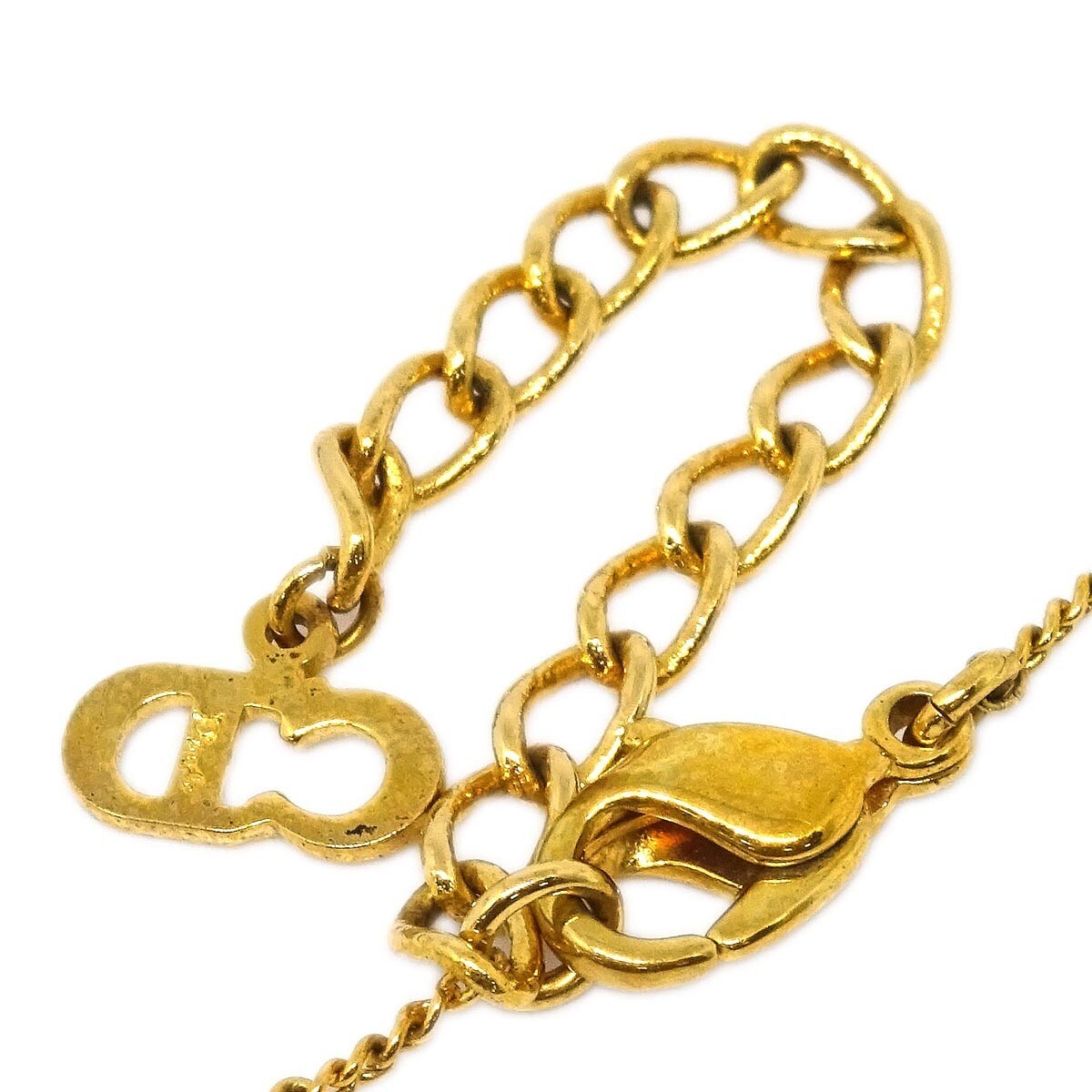 Christian Dior Cd Round Pendant Metal Gold Gold_Plated Necklace Jewelry (Pre-Owned)