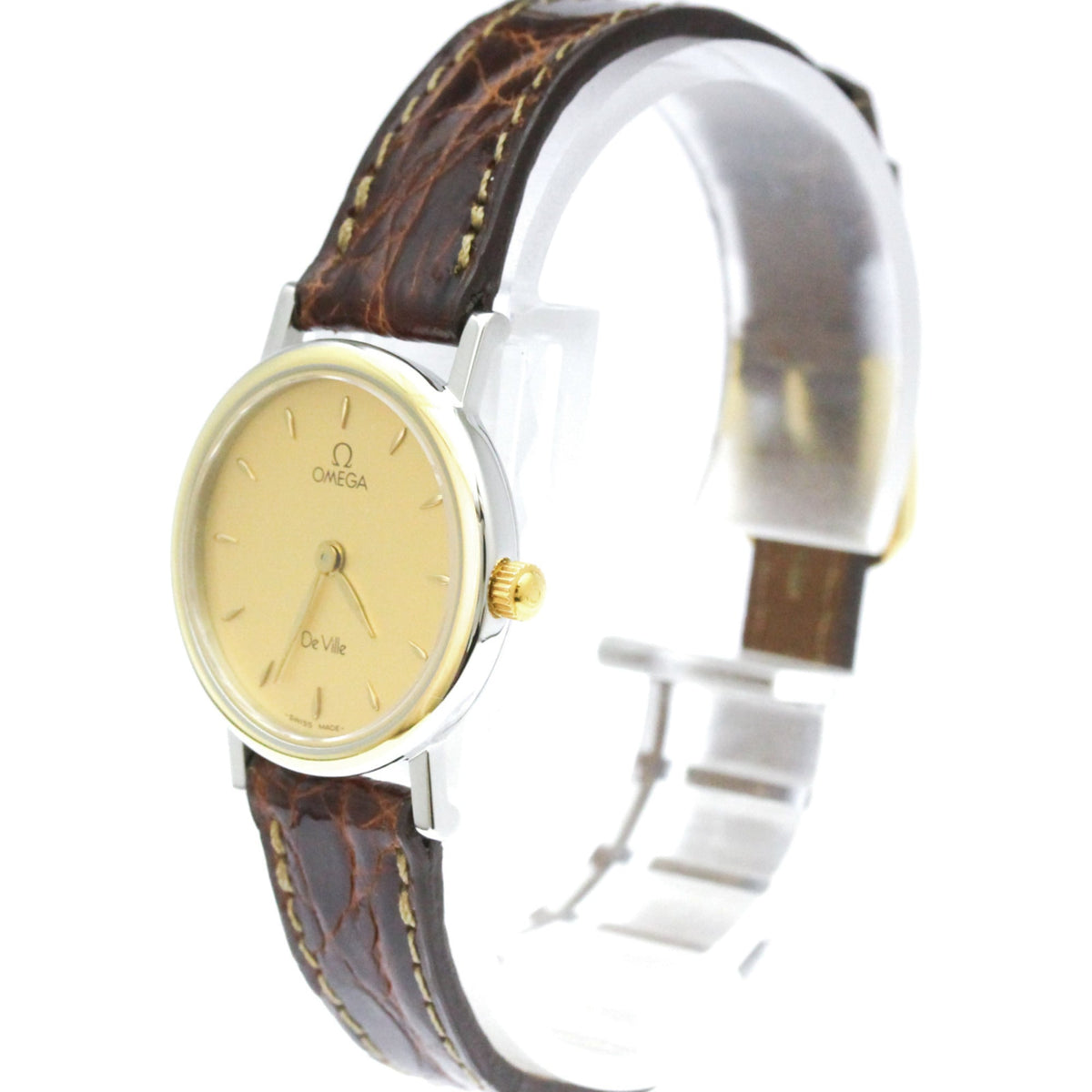 Omega De Ville Quartz Stainless Steel And Gold Plated Watch (Pre-Owned)