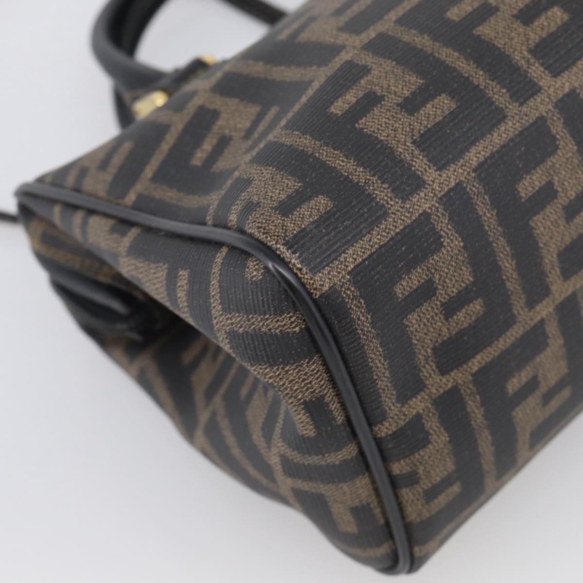 Fendi Convertible Boston Zucca Canvas Brown Canvas Handbag (Pre-Owned)
