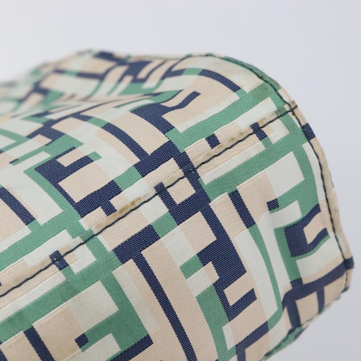 Fendi Logo Zucca Nylon Green Nylon Tote Bag Bag (Pre-Owned)