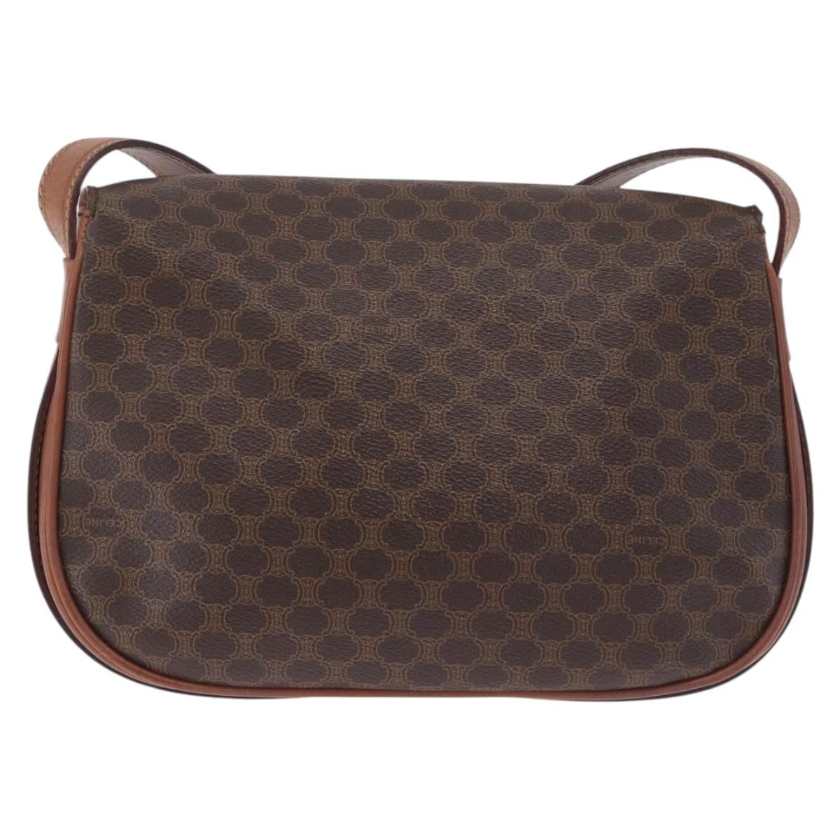 Celine Macadam Shoulder Canvas Brown Canvas Crossbody Bag Bag (Pre-Owned)