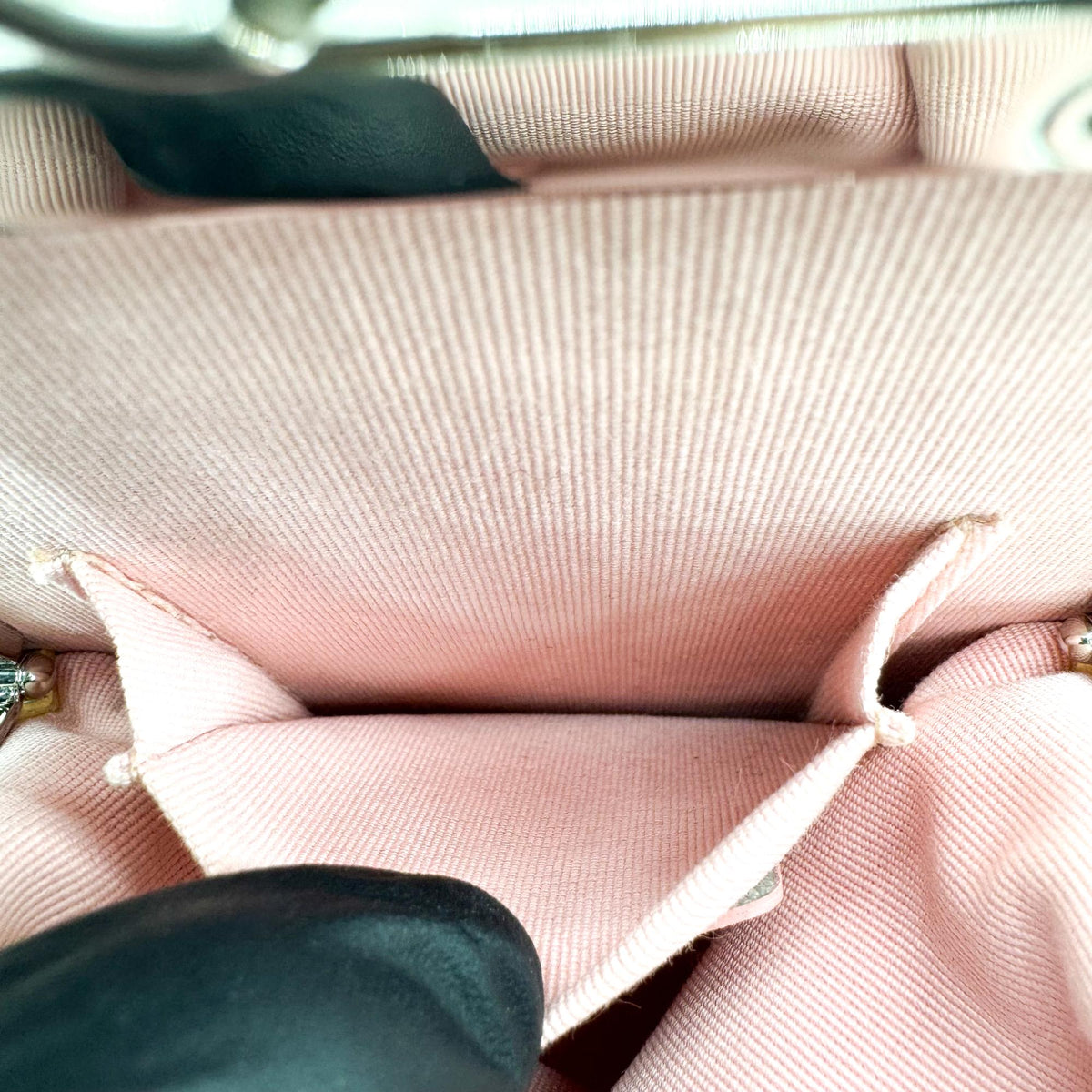 Chanel Cc Frame Clutch With Chain Quilted Lambskin And Plexiglass Beige Leather Clutche & Pouche Bag (Pre-Owned)