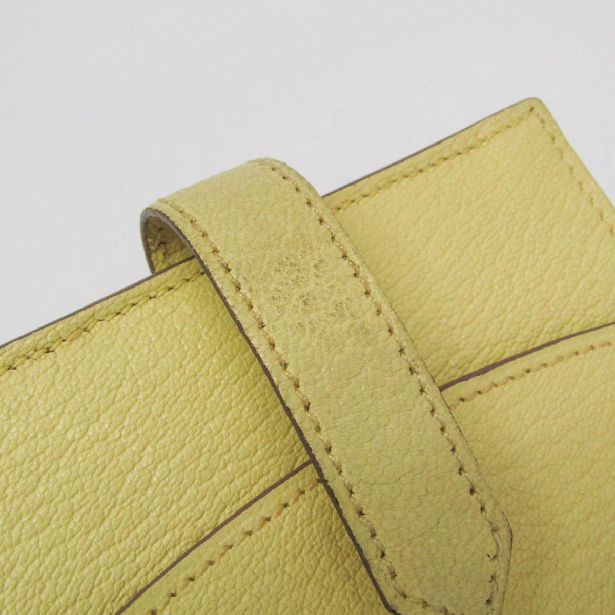 Hermes Bearn Chevre Mysore Yellow Leather Wallets Accessory (Pre-Owned)