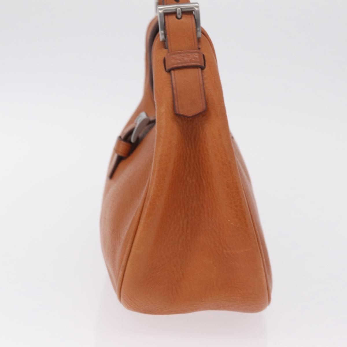Prada Shoulder Leather Brown Leather Shoulder Bag Bag (Pre-Owned)