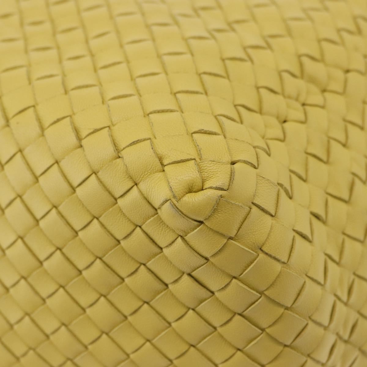 Bottega Veneta Zip Cube Messenger Intrecciato Nappa Yellow Leather Shoulder Bag Bag (Pre-Owned)