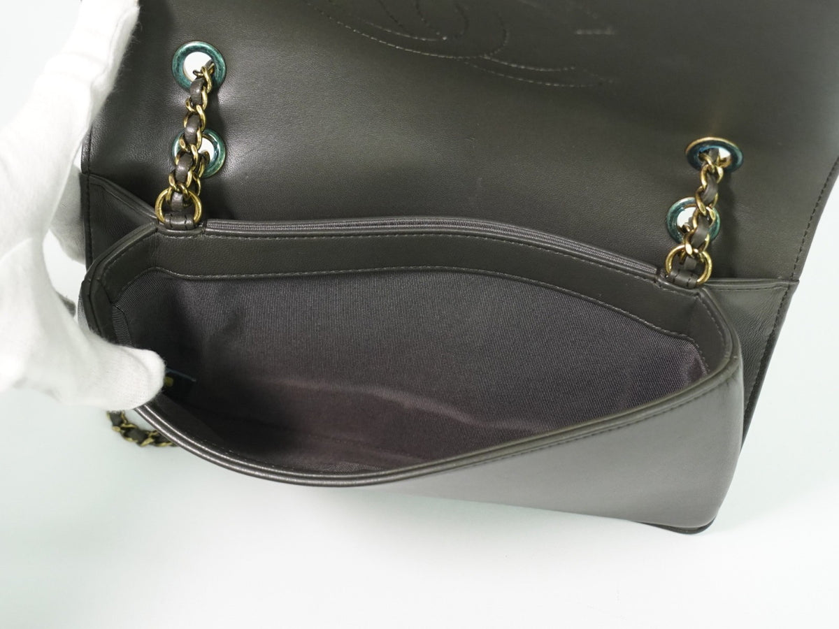 Chanel Cc Antico Flap Lambskin Gray Leather Handbag (Pre-Owned)