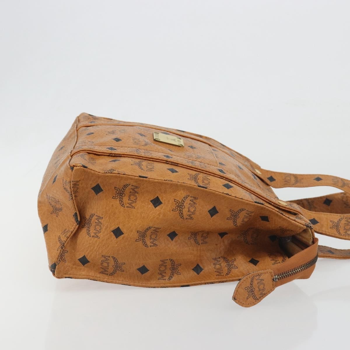 MCM Visetos Leather Brown Leather Shoulder Bag Bag (Pre-Owned)