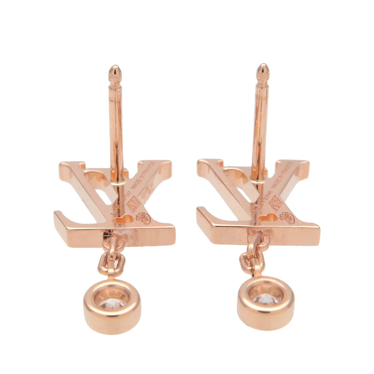 Louis Vuitton Idylle Blossom Lv Ear Stud 18K Yellow Gold With Diamond Gold Rose_Gold Earrings Jewelry (Pre-Owned)
