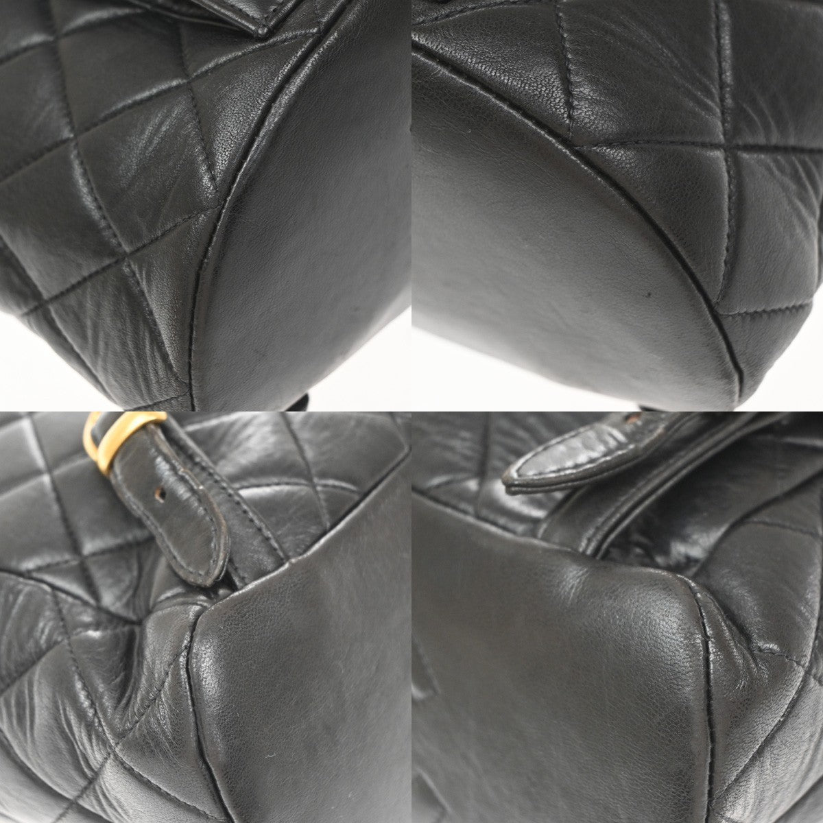 Chanel Duma Drawstring Quilted Leather Black Leather Backpack Bag (Pre-Owned)