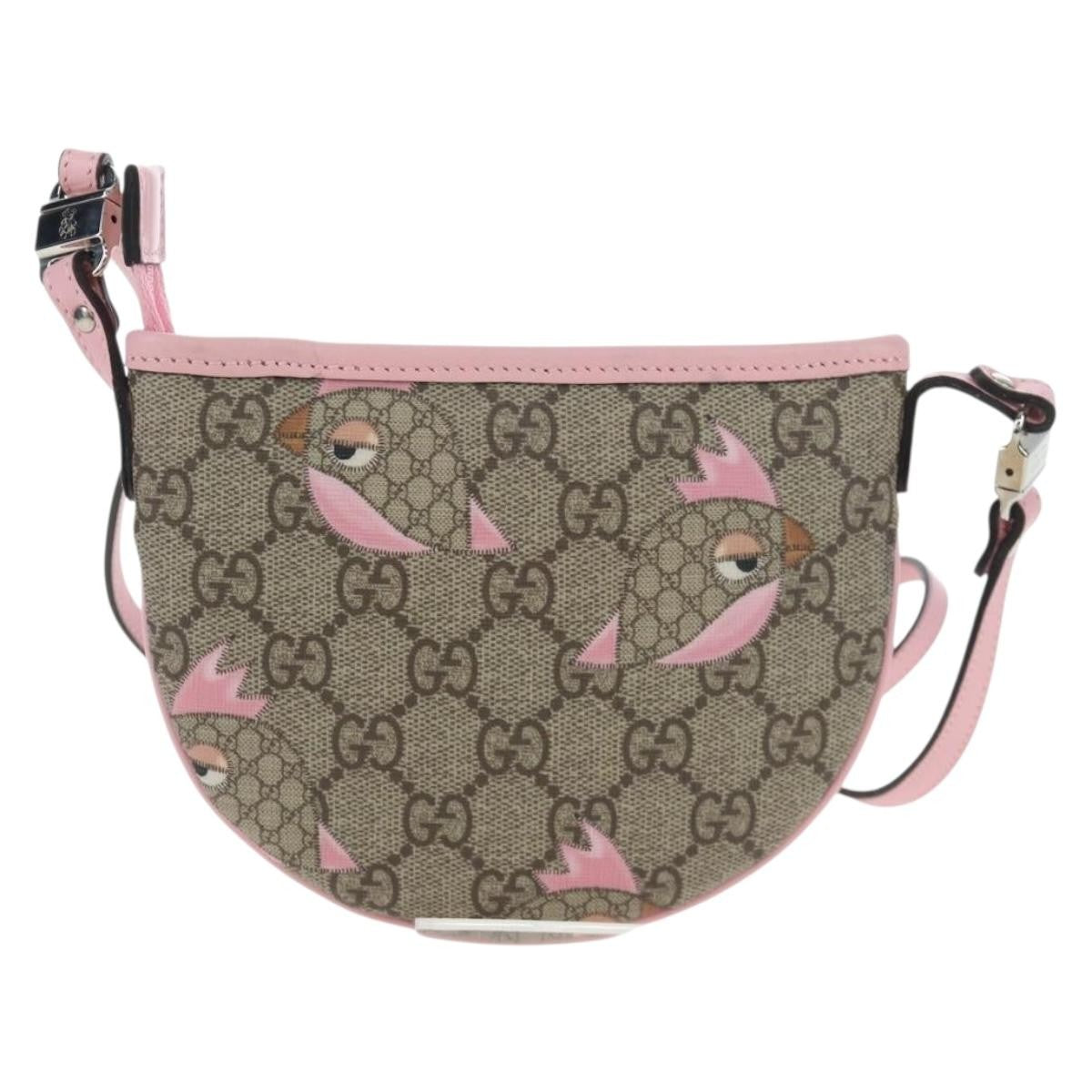 Gucci Children's Zip Printed Gg Coated Canvas Beige Canvas Backpack Bag (Pre-Owned)