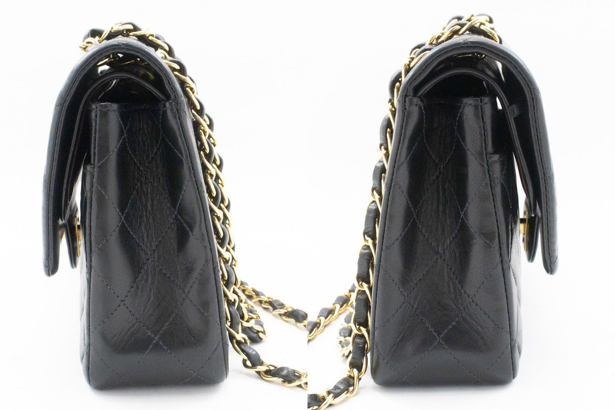 Chanel Classic Bowler Quilted Caviar Black Leather Handbag (Pre-Owned)