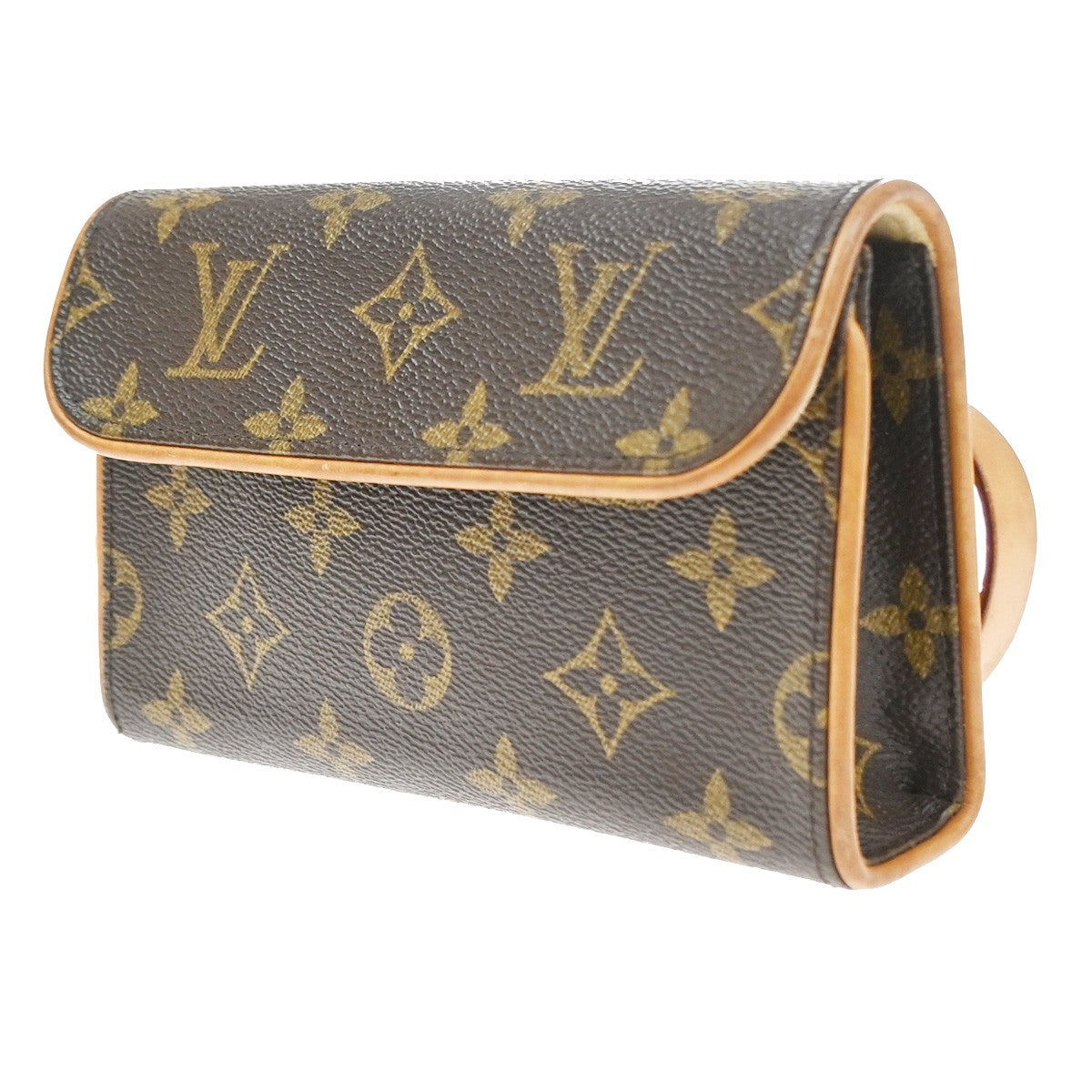 Louis Vuitton Florentine Waist Monogram Canvas Brown Leather Clutche & Pouche Bag (Pre-Owned)