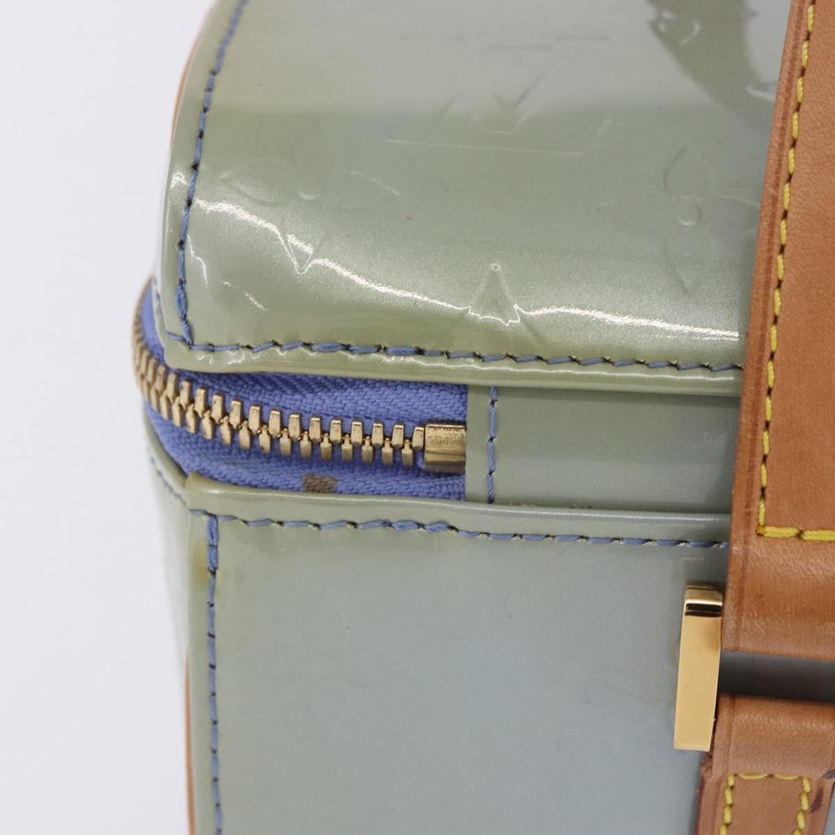 Louis Vuitton Sullivan Horizontal Monogram Vernis Blue Patent_Leather Handbag (Pre-Owned)