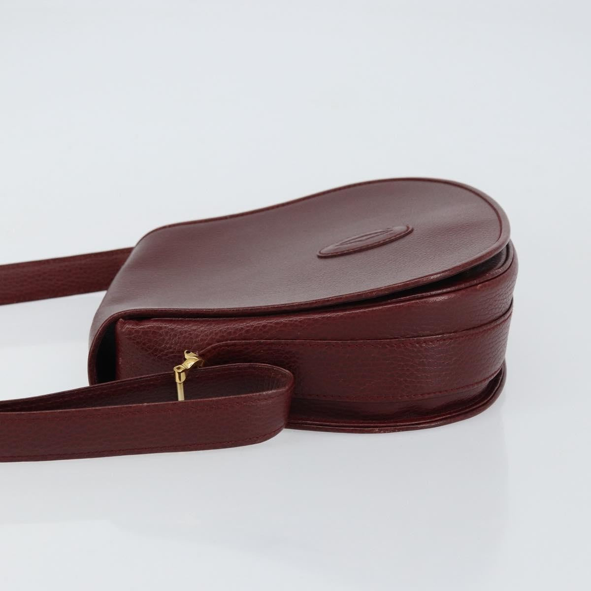 Cartier Must De Cartier Leather Burgundy Leather Shoulder Bag Bag (Pre-Owned)