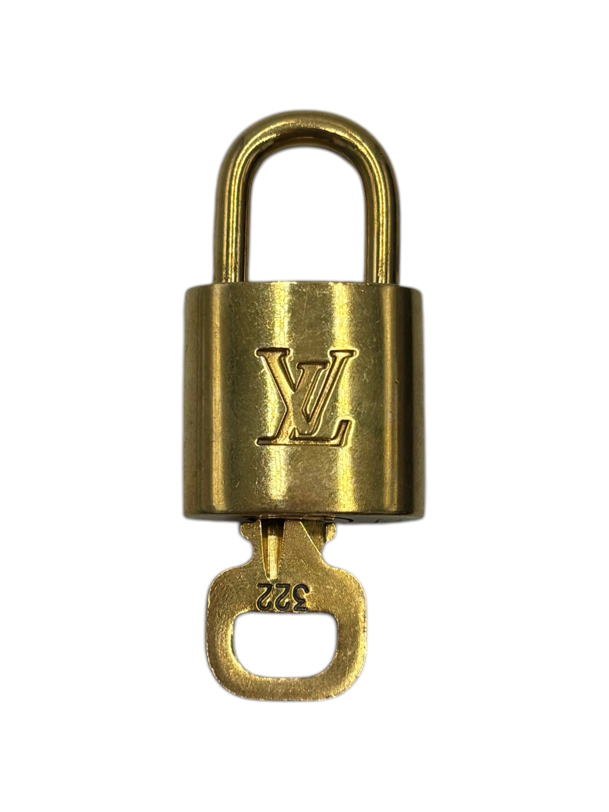 Louis Vuitton Padlock And Key Logo Cufflinks Metal Gold Metal Charms And Keychains Accessory (Pre-Owned)
