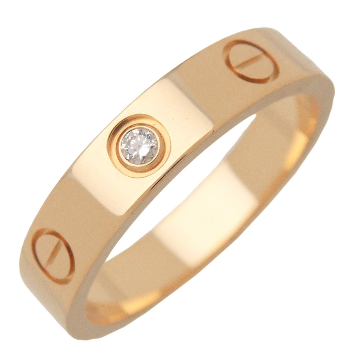 Cartier Love Wedding Band 1 Diamond 18K Yellow Gold With Diamond Gold Yellow_Gold Ring Jewelry (Pre-Owned)