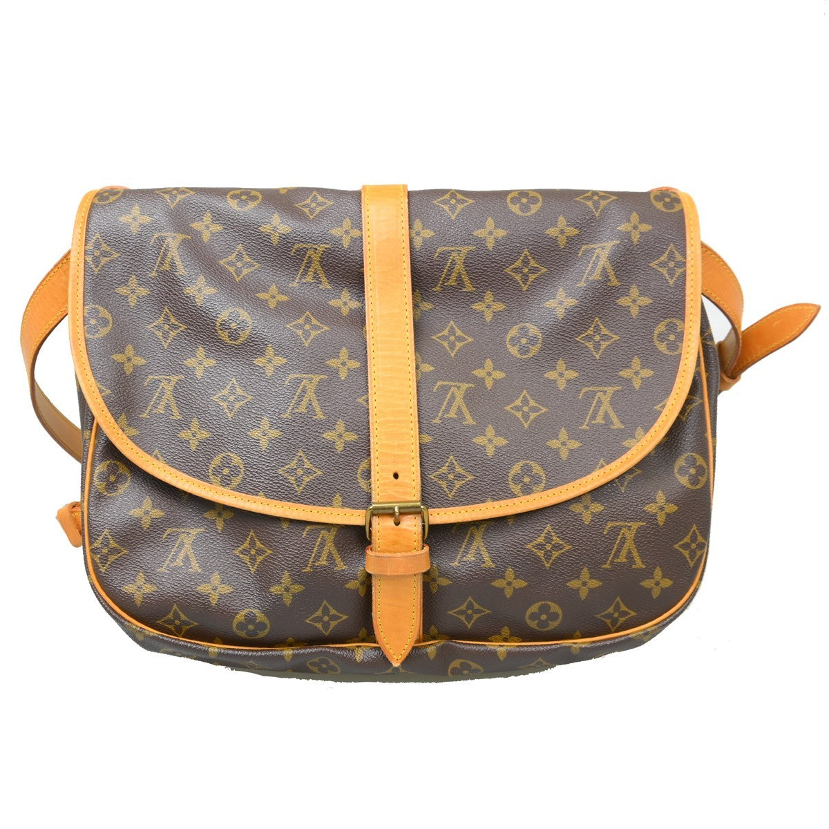 Louis Vuitton Saumur Monogram Canvas Brown Canvas Shoulder Bag Bag (Pre-Owned)