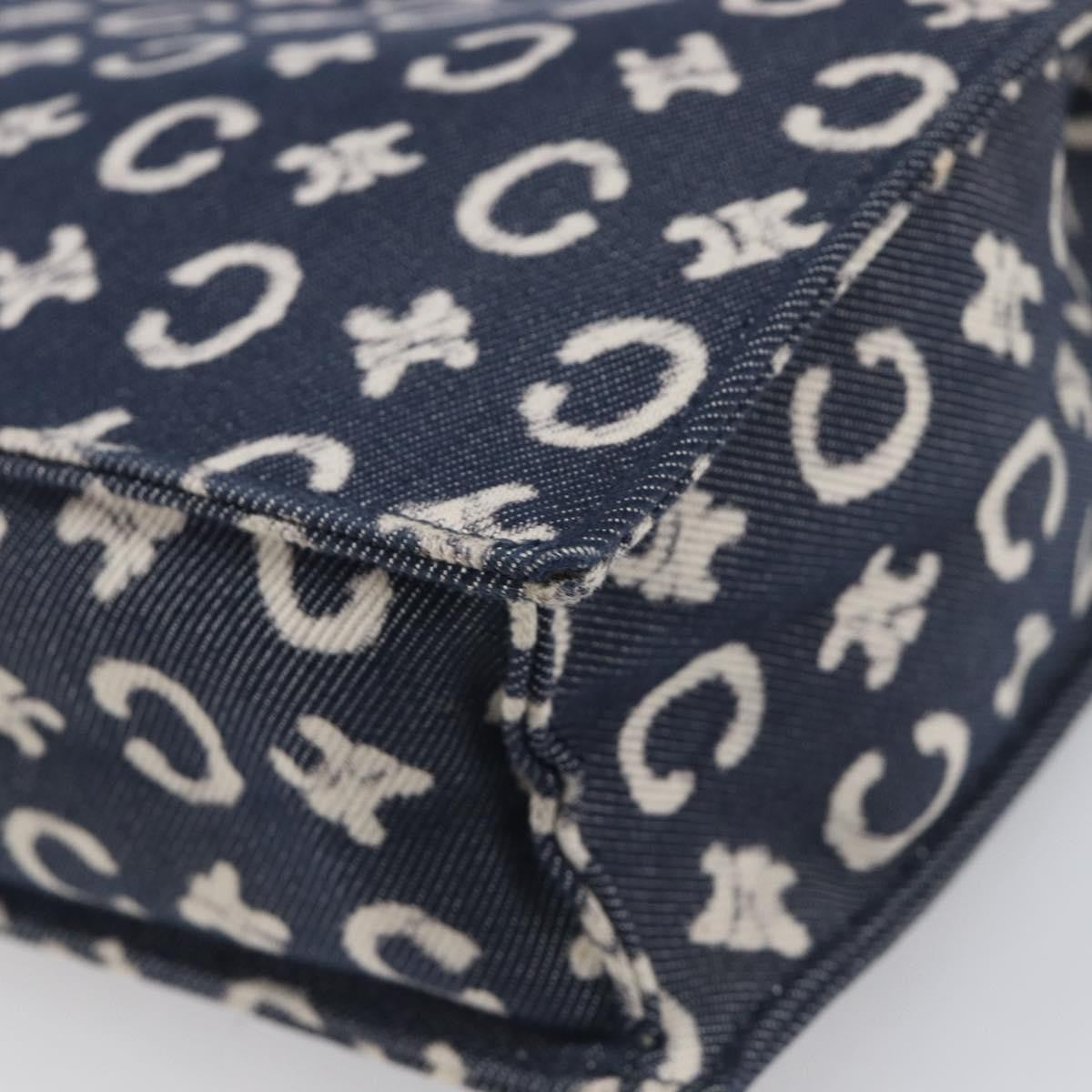 Celine C Macadam Canvas Navy Canvas Handbag (Pre-Owned)