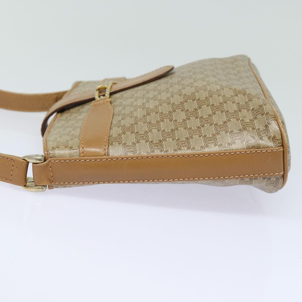 Celine Vintage Macadam Canvas And Leather Beige Canvas Shoulder Bag Bag (Pre-Owned)