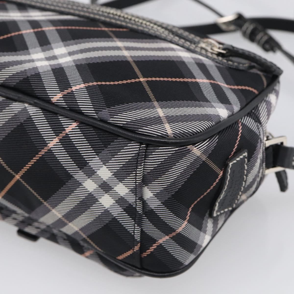 Burberry Nova Check Blue Label Nylon Black Nylon Shoulder Bag Bag (Pre-Owned)
