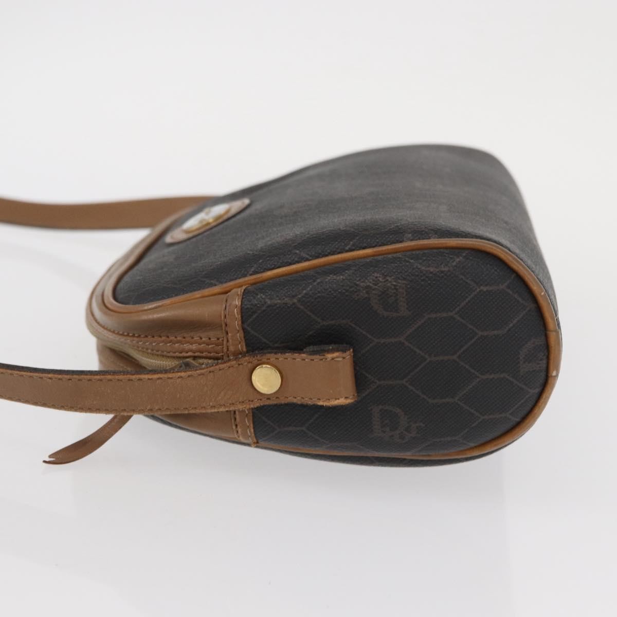 Christian Dior Vintage Honeycomb Canvas And Leather Black Canvas Shoulder Bag Bag (Pre-Owned)