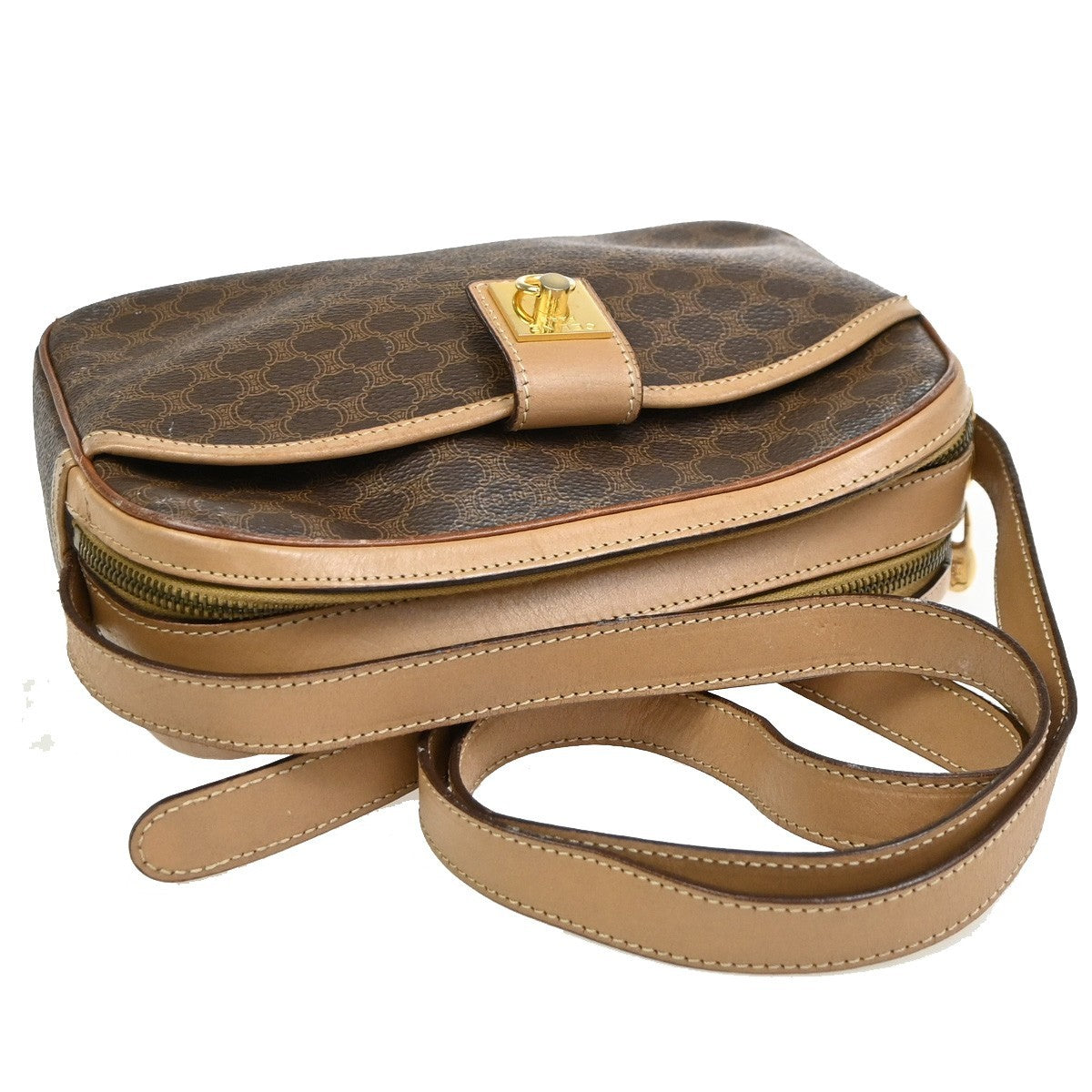 Celine Macadam Leather Brown Pvc Shoulder Bag Bag (Pre-Owned)