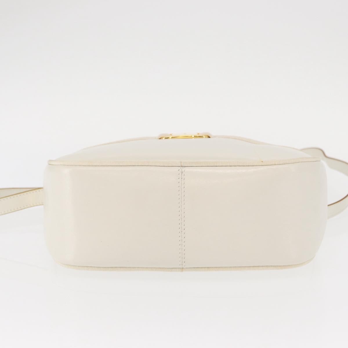 Salvatore Ferragamo Vala Leather White Leather Shoulder Bag Bag (Pre-Owned)