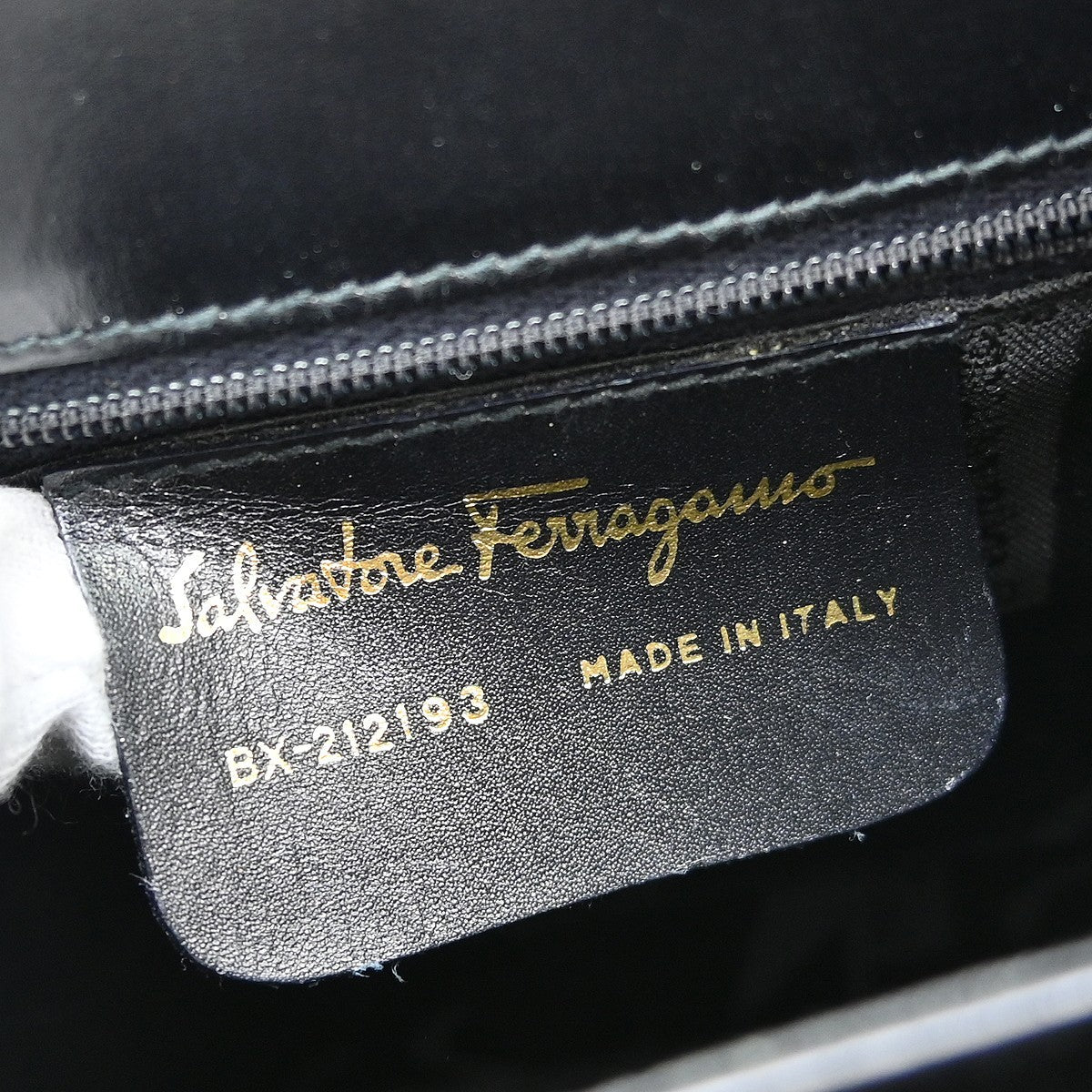 Salvatore Ferragamo Gancini Convertible Top Handle Leather Black Leather Handbag (Pre-Owned)