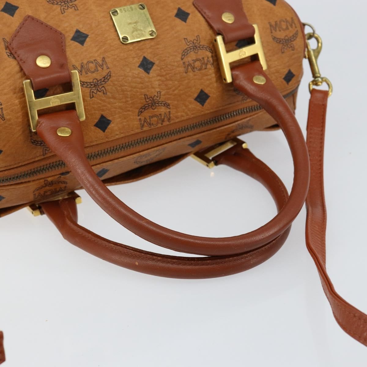 MCM Visetos Canvas And Leather Brown Canvas Handbag (Pre-Owned)