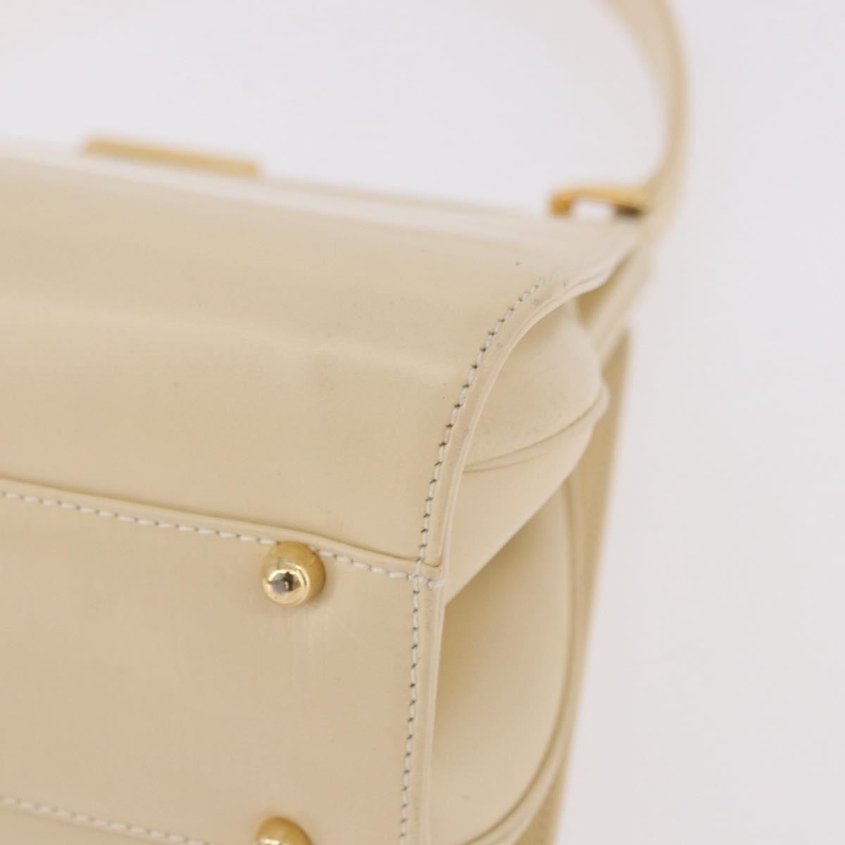 Gucci Vintage Convertible Box Leather Beige Patent_Leather Handbag (Pre-Owned)