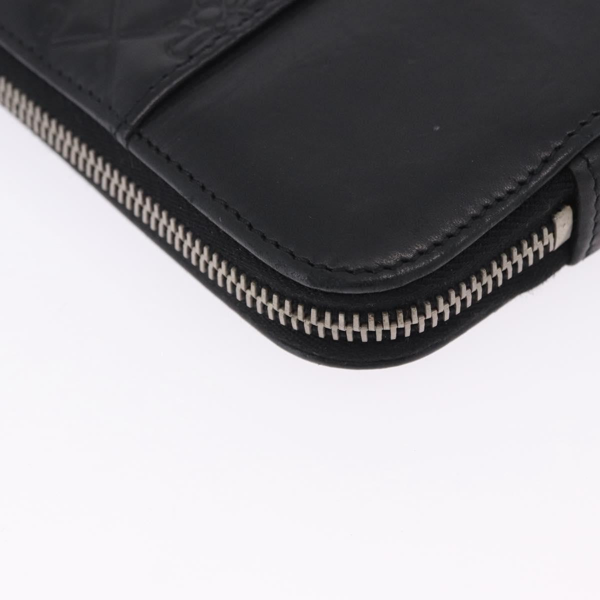 Chanel Zip Around Ipad Case Quilted Lambskin Black Leather Tech Accessory Accessory (Pre-Owned)