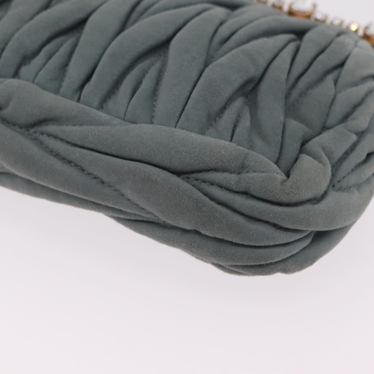 Miu Miu Matelassé Frame Clutch Matelassé Leather Gray Suede Clutche & Pouche Bag (Pre-Owned)