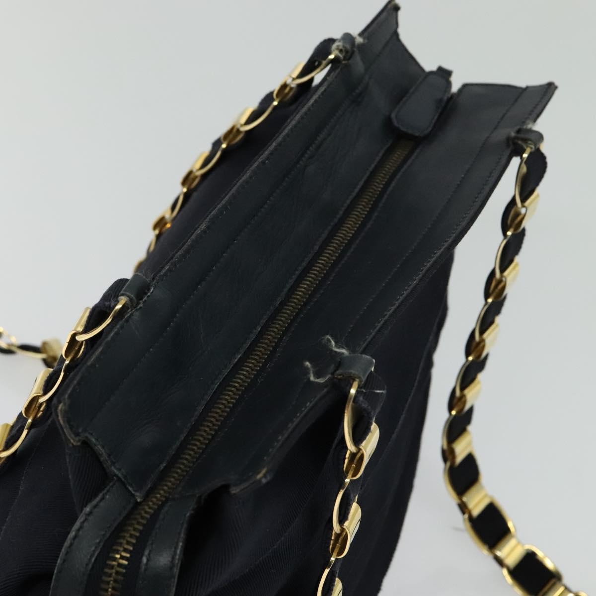 Salvatore Ferragamo Vala Canvas Navy Canvas Shoulder Bag Bag (Pre-Owned)