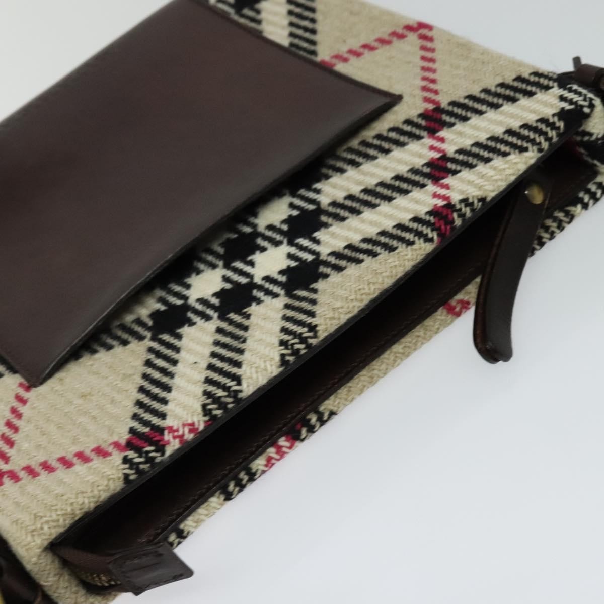 Burberry Nova Check Canvas Beige Canvas Shoulder Bag Bag (Pre-Owned)