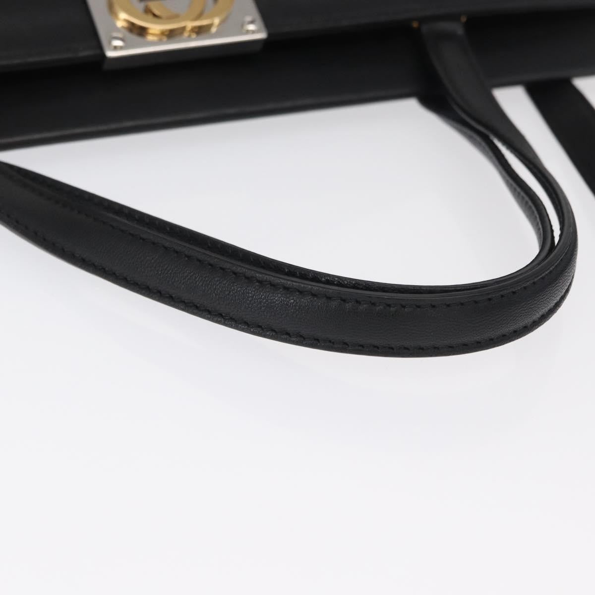 Gucci Linea Matisse Interlocking G Top Handle Tote Leather Black Leather Shoulder Bag Bag (Pre-Owned)