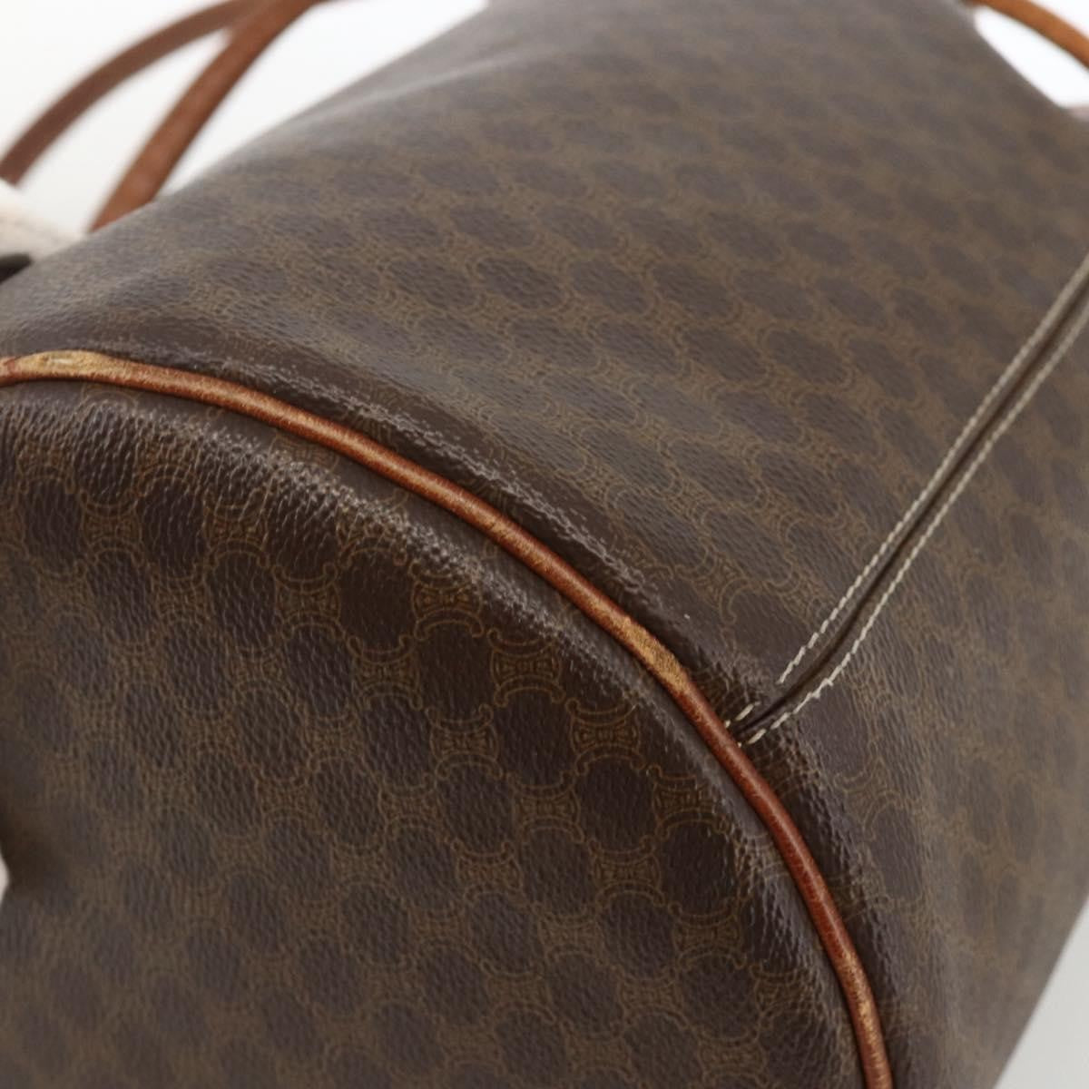 Celine Vintage Macadam Canvas And Leather Brown Canvas Backpack Bag (Pre-Owned)